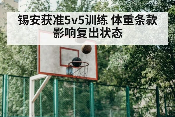 锡安获准5v5训练 体重条款影响复出状态